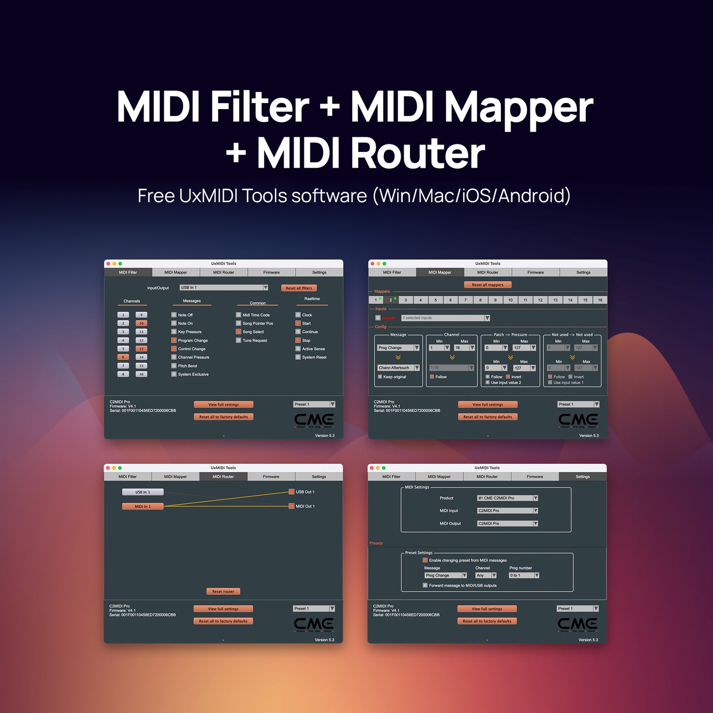 CME - C2MIDI PRO - USB-C MIDI Interface