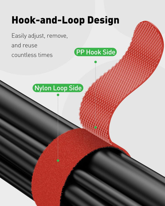 Hook & Loop Cable Straps Reusable, 15 cm Cable Ties