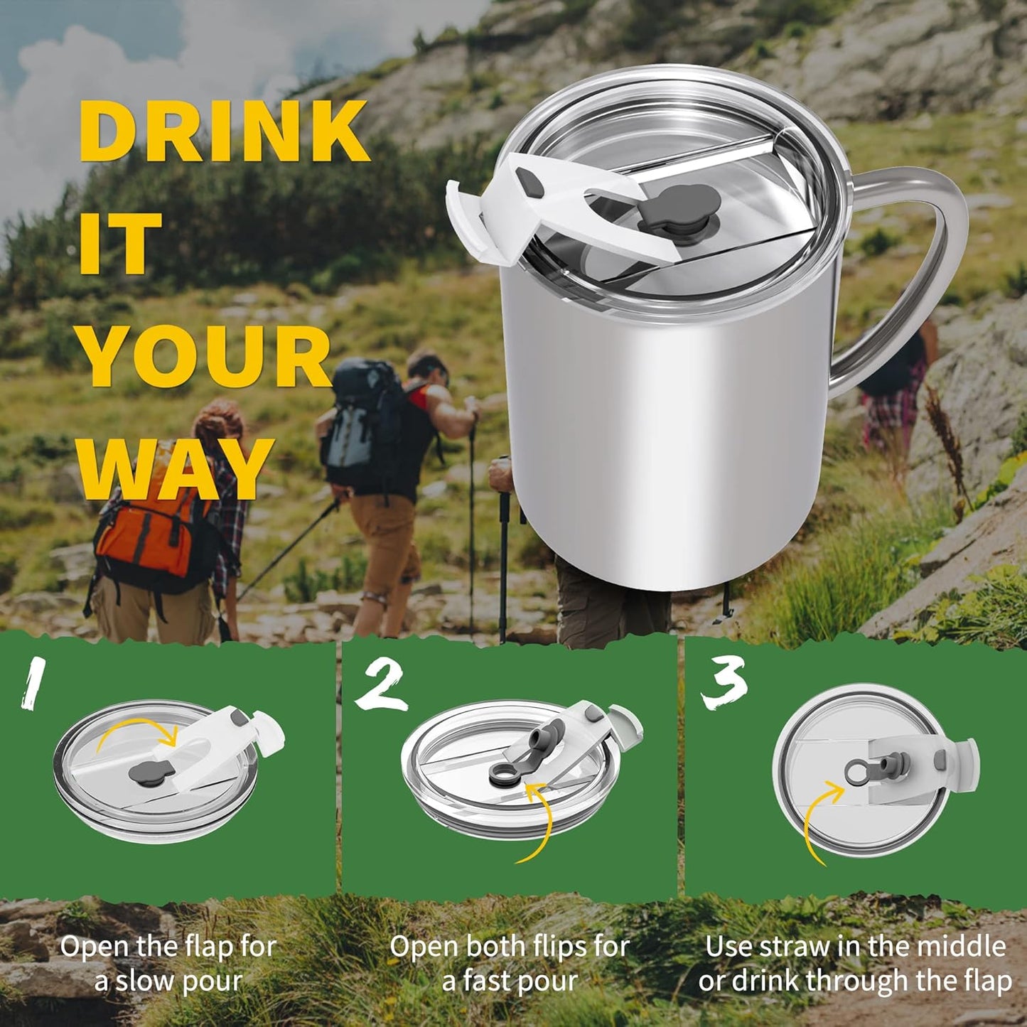 Thermal Cup With Lid And Carabiner